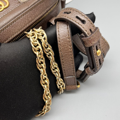 Gucci Top Handle Web Ophidia Camera Case GG Supreme Monogram Brown Beige Green