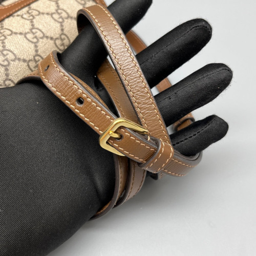Gucci Mini Horsebit 1955 GG Supreme Monogram Brown Beige