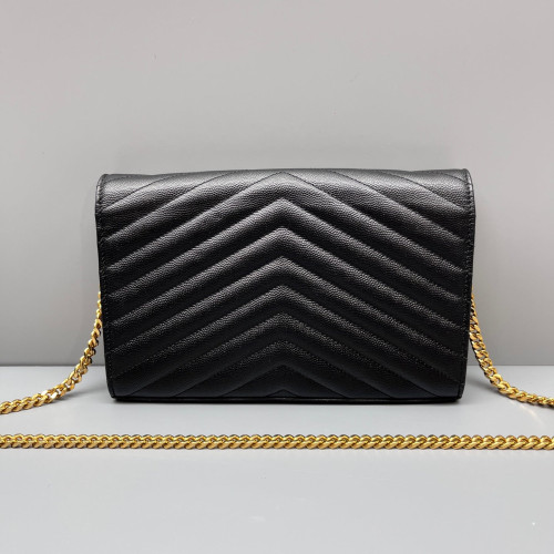 Yves Saint Laurent Envelope Wallet On Chain Caviar Black