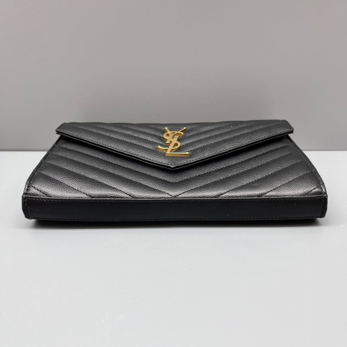 Yves Saint Laurent Envelope Wallet On Chain Caviar Black