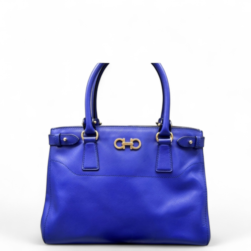 Salvatore Ferragamo Two-Way Bag Saffiano Calfskin Blue