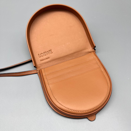 Loewe Mini Heel Crossbody Pouch Calfskin Light Brown