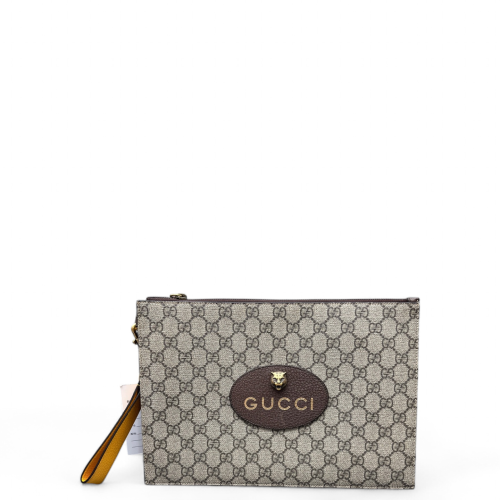 Gucci Clutch GG Supreme Monogram Beige Brown