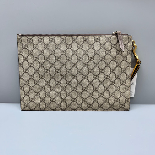 Gucci Clutch GG Supreme Monogram Beige Brown