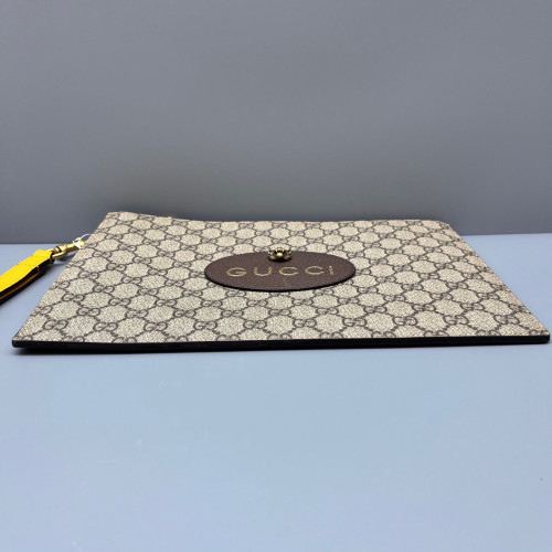 Gucci Clutch GG Supreme Monogram Beige Brown
