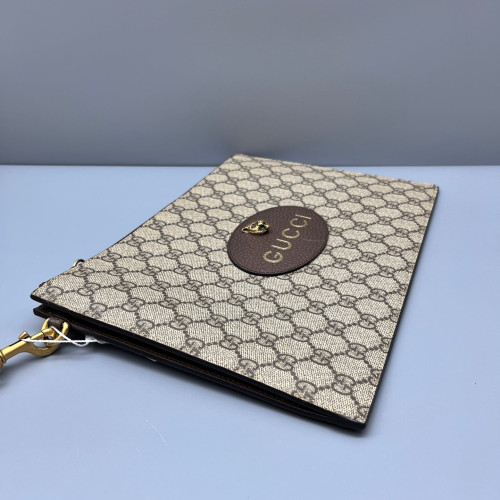 Gucci Clutch GG Supreme Monogram Beige Brown