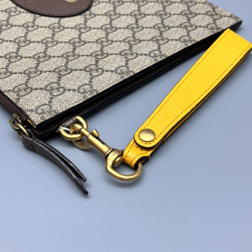 Gucci Clutch GG Supreme Monogram Beige Brown