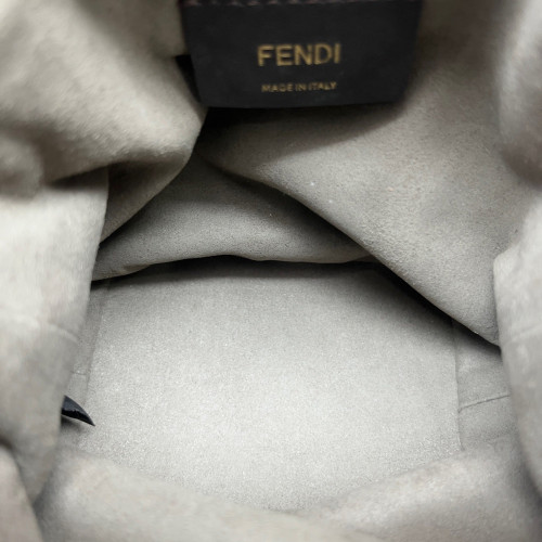 Fendi Mini Mon Tresor Bucket Canvas Calfskin White Black Orange