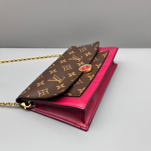Louis Vuitton Flore Chain Wallet Monogram Brown