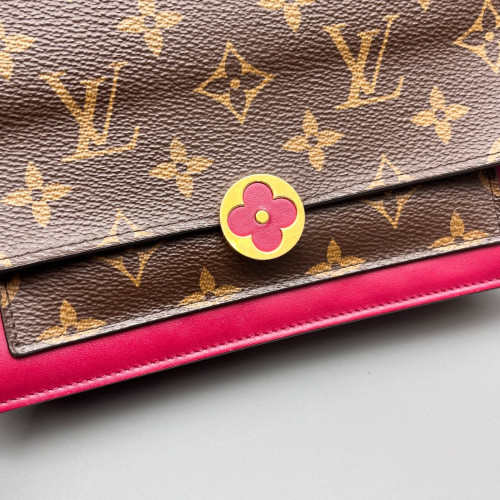 Louis Vuitton Flore Chain Wallet Monogram Brown