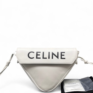 Celine Triangle Bag Calfskin White