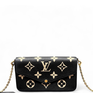 Louis Vuitton Pochette Felicie Chain Wallet Monogram Empreinte Giant Black