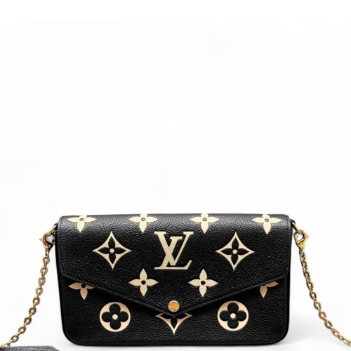 Louis Vuitton Pochette Felicie Chain Wallet Monogram Empreinte Giant Black