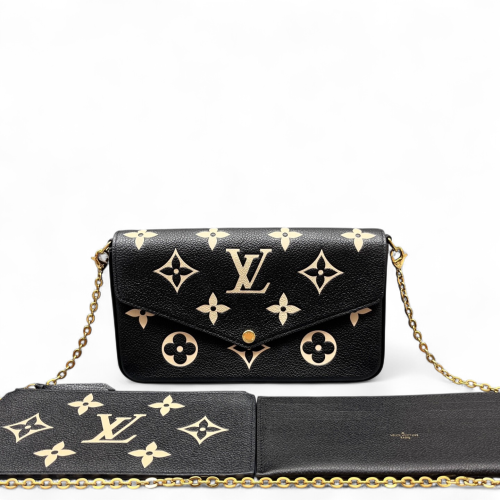 Louis Vuitton Pochette Felicie Chain Wallet Monogram Empreinte Giant Black