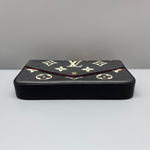 Louis Vuitton Pochette Felicie Chain Wallet Monogram Empreinte Giant Black
