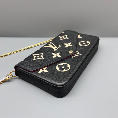Louis Vuitton Pochette Felicie Chain Wallet Monogram Empreinte Giant Black