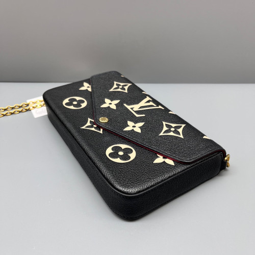 Louis Vuitton Pochette Felicie Chain Wallet Monogram Empreinte Giant Black