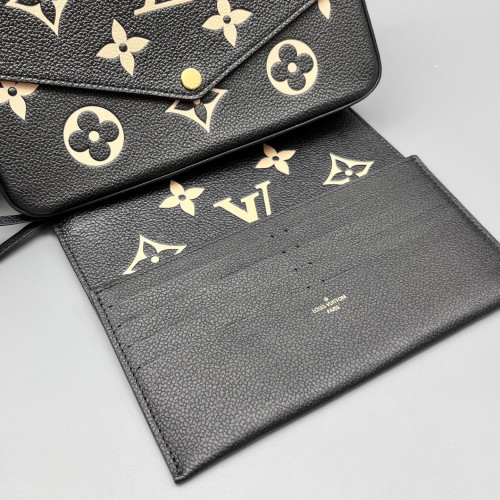 Louis Vuitton Pochette Felicie Chain Wallet Monogram Empreinte Giant Black
