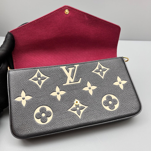 Louis Vuitton Pochette Felicie Chain Wallet Monogram Empreinte Giant Black