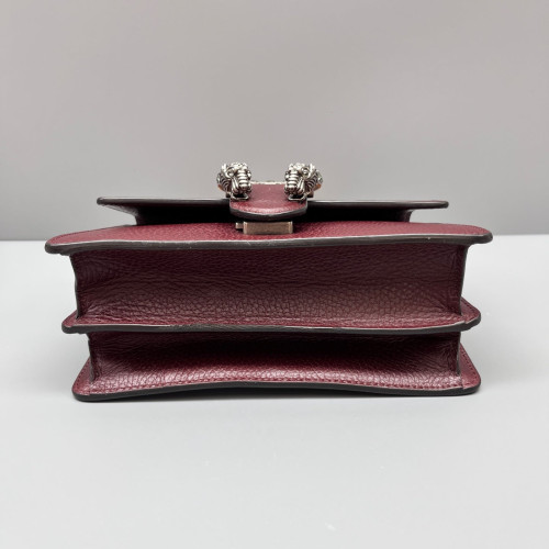 Gucci Crystal Mini Dioysus Bamboo Top Handle Bag Calfskin Burgundy