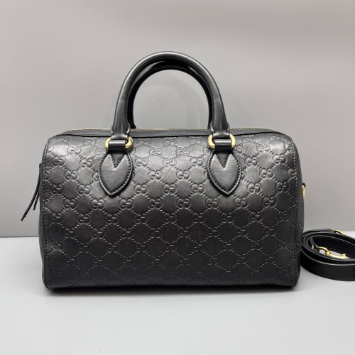 Gucci Boston Bag Guccissima Black