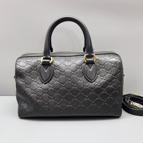 Gucci Boston Bag Guccissima Black