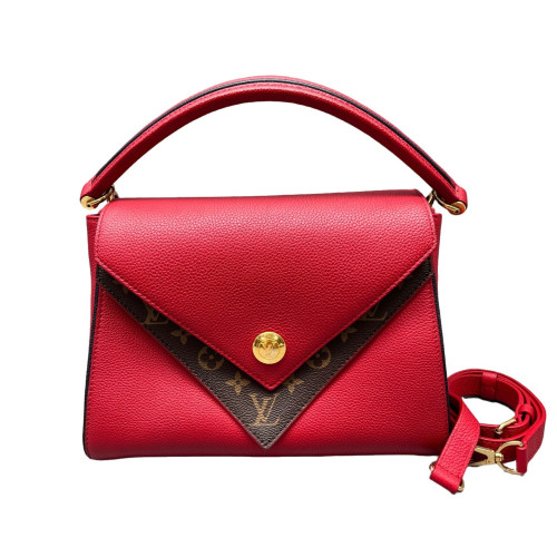 Louis Vuitton Double V Bag Monogram Taiga Brown Red