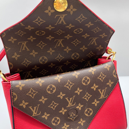 Louis Vuitton Double V Bag Monogram Taiga Brown Red