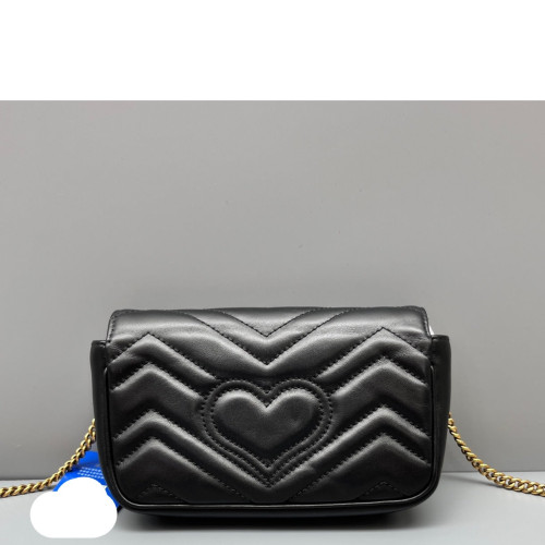Gucci Matelasse Super Mini GG Marmont Calfskin Black