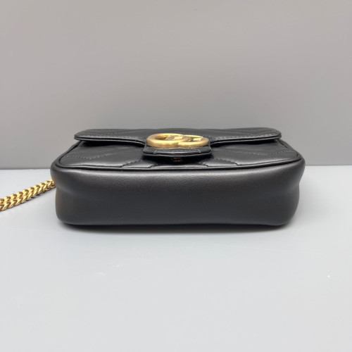 Gucci Matelasse Super Mini GG Marmont Calfskin Black