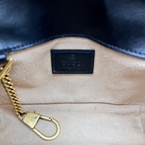 Gucci Matelasse Super Mini GG Marmont Calfskin Black