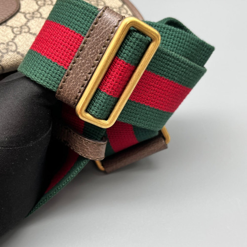 Gucci Neo Vintage Double Flap Messenger Bag GG Supreme Monogram Beige Brown Green