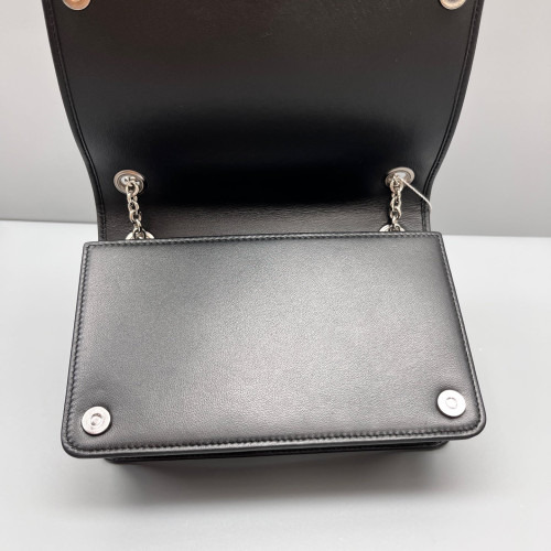 Miu Miu Flap Bag Crumpled Lambskin Black