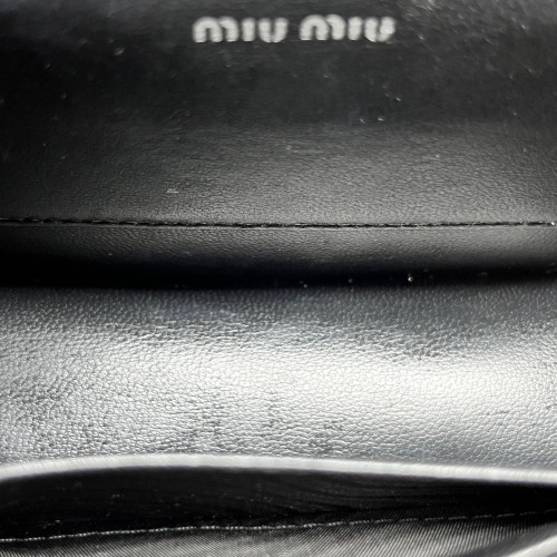 Miu Miu Flap Bag Crumpled Lambskin Black