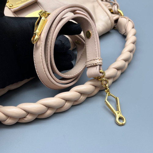 Miu Miu Two-Way Bag Calfskin Light Tan