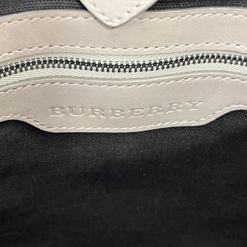 Burberry Tote Bag House Check Calfskin Beige Black White Burberry Tote Bag House Check Calfskin Beige Black White