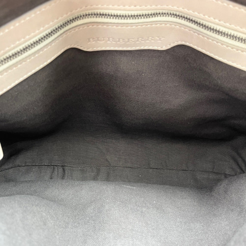 Burberry Tote Bag House Check Calfskin Beige Black White Burberry Tote Bag House Check Calfskin Beige Black White