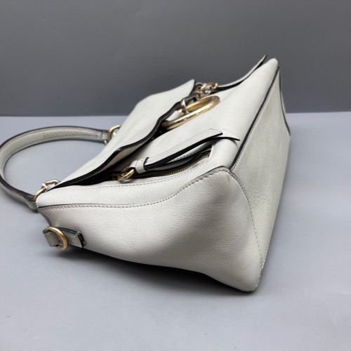 Chloe Small Faye Day Shoulder Bag Calfskin Suede Grey