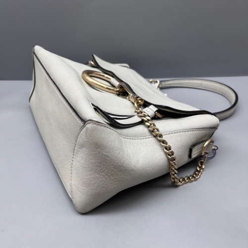 Chloe Small Faye Day Shoulder Bag Calfskin Suede Grey