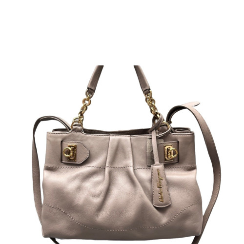 Salvatore Ferragamo Tote Bag Calfskin Grey