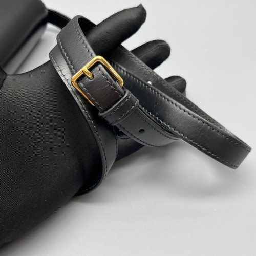 Celine Triomphe Teen Triomphe Shoulder Bag Smooth Calfskin Black