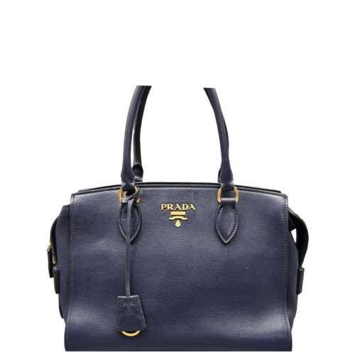 Prada Handbag Calfskin Dark Blue