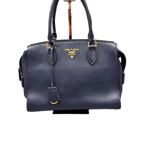 Prada Handbag Calfskin Dark Blue