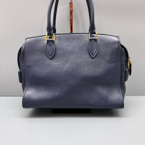 Prada Handbag Calfskin Dark Blue