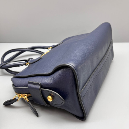 Prada Handbag Calfskin Dark Blue