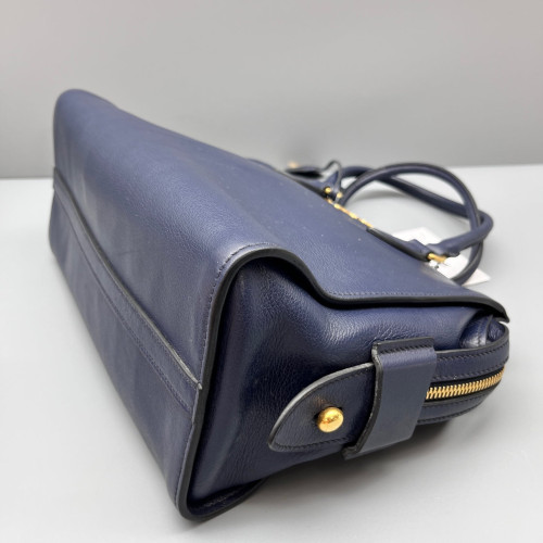 Prada Handbag Calfskin Dark Blue