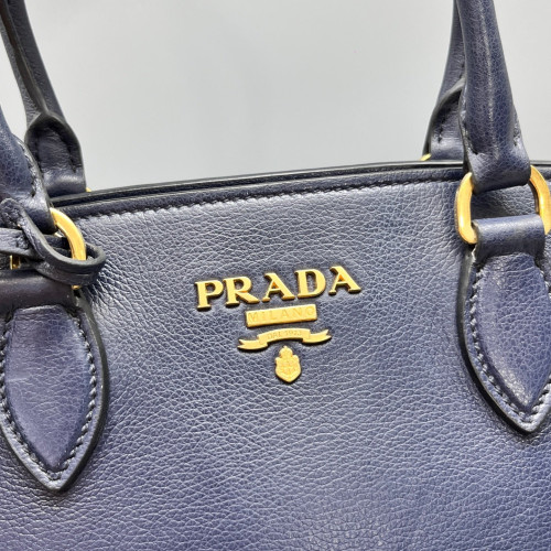 Prada Handbag Calfskin Dark Blue