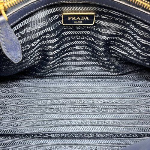 Prada Handbag Calfskin Dark Blue
