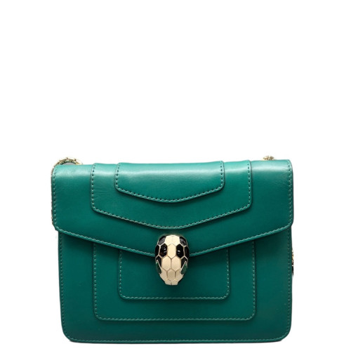 Bvlgari Small Serpenti Forever Shoulder Bag Calfskin Green