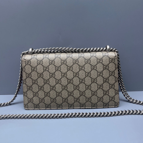 Gucci Crystal Small Dionysus GG Supreme Monogram Beige Red